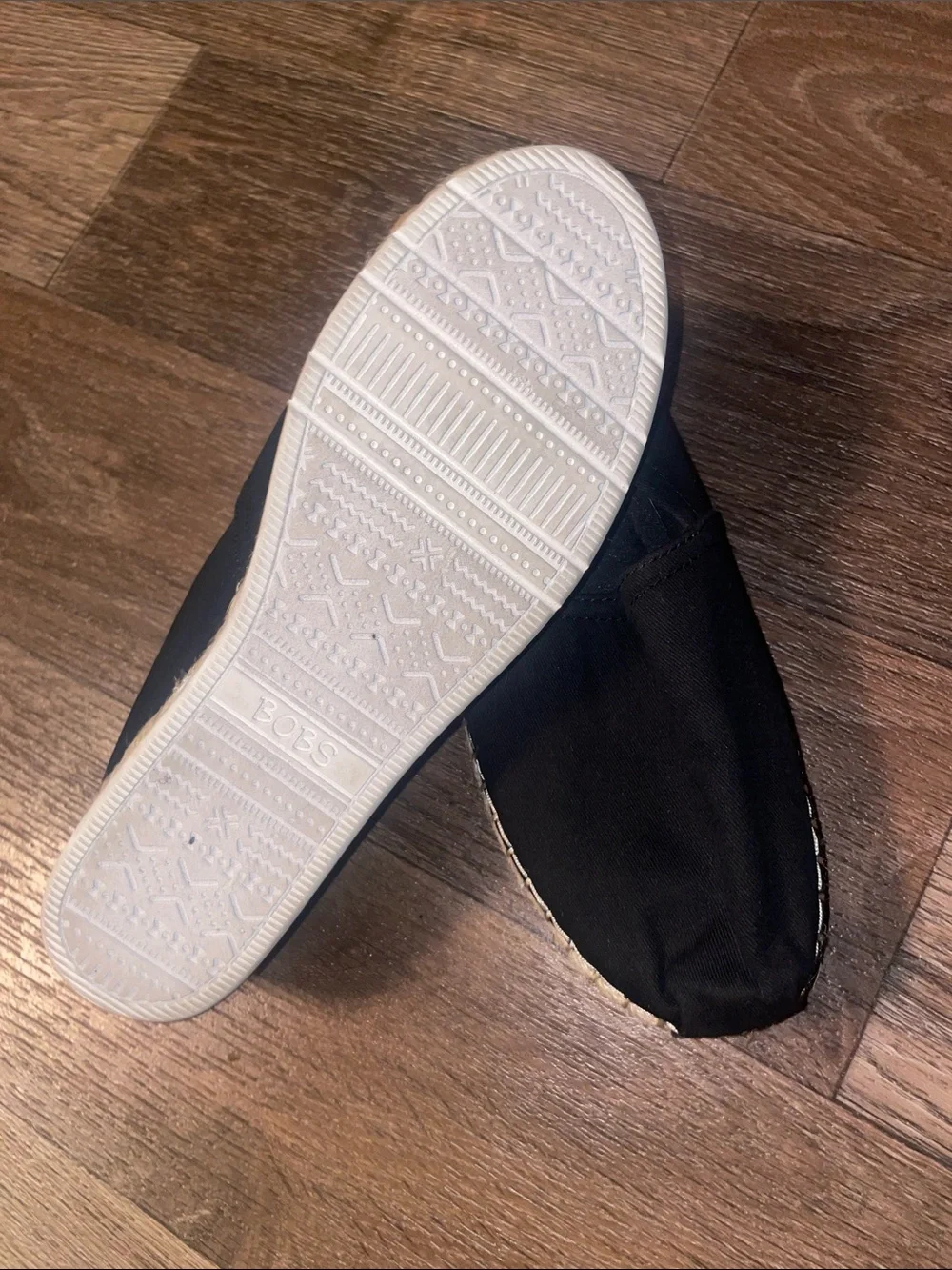 Skechers Black Canvas Slip-On Loafers with Tan Trim